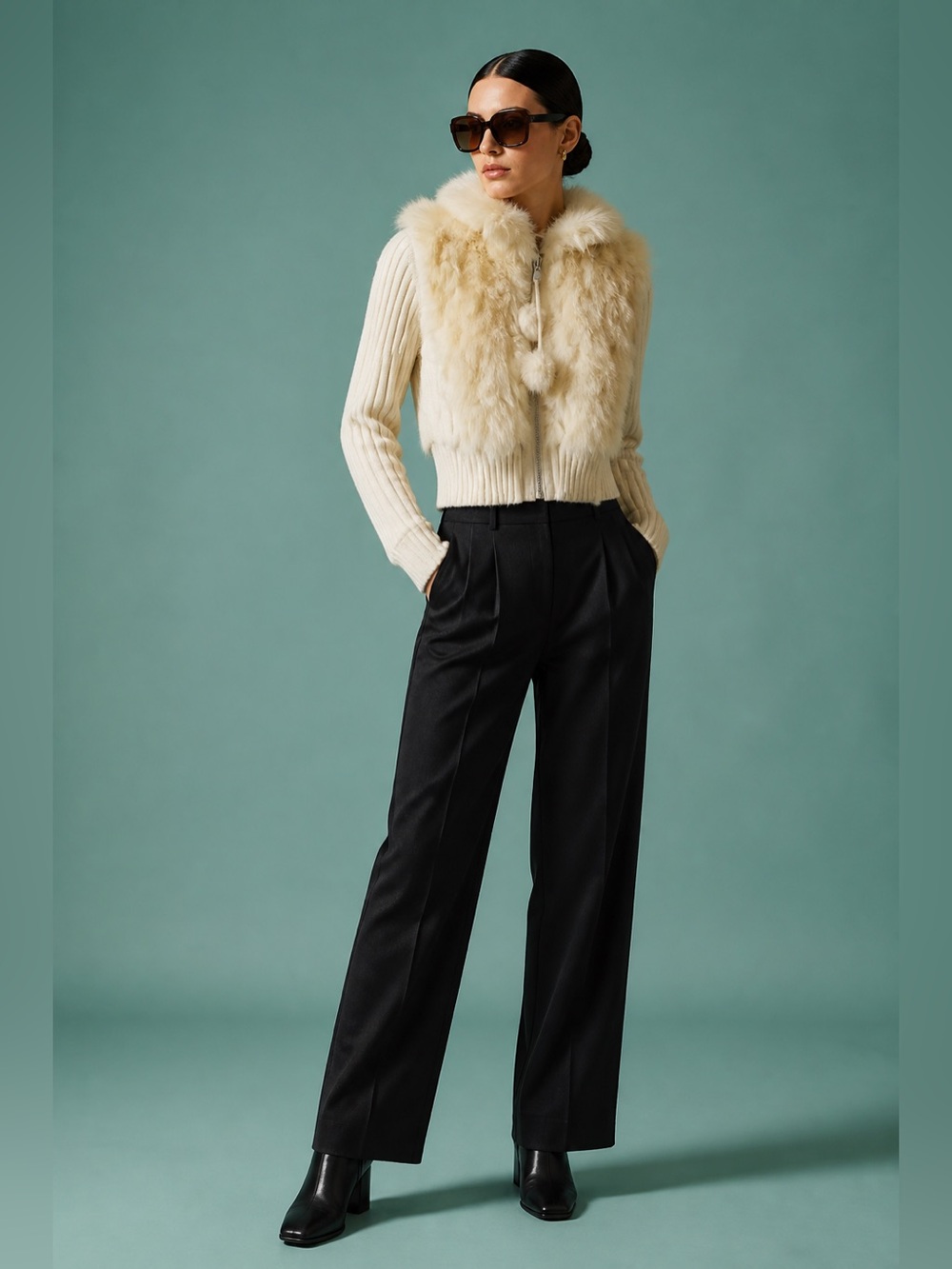 Chilly Willy Fur Trim Sweater
